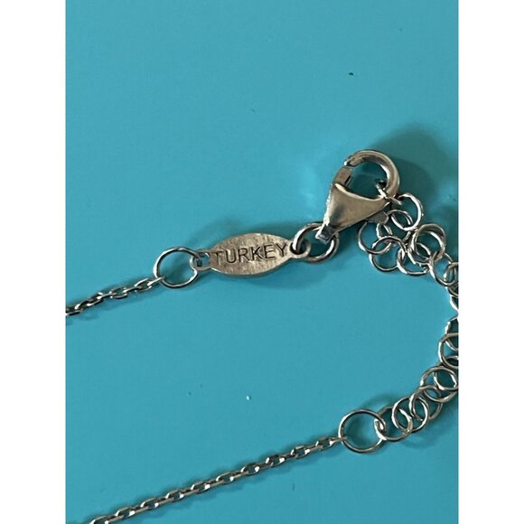 Sterling Silver LOVE Pendant Necklace With Rhinestone Accents & Adjustable Chain - Picture 4 of 5